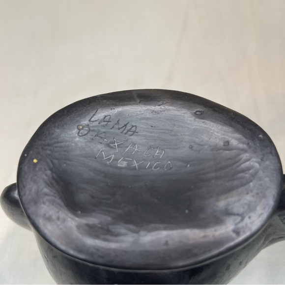 Two Blackware Small Fish Figural Planters Signed Lama Oaxaca Mexico - Picture 11 of 15